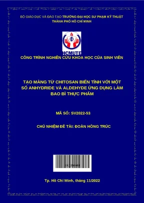 Luận văn thạc sĩ tạo màng từ chitosan biến tính với một số anhydride và aldehyde ứng dụng làm bao bì thực phẩm