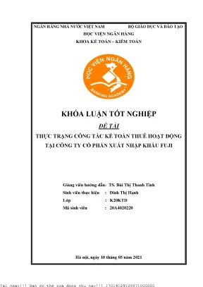 Thực trạng công tác kế toán thuê hoạt động tại công ty cổ phần xuất nhập khẩu fuji