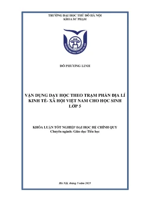 Vận dụng dạy học theo trạm phần địa lí kinh tế xã hội việt nam cho học sinh lớp 5