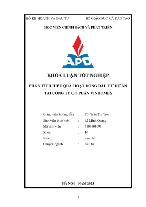 Phân tích hiệu quả đầu tư dự án của ctcp vinhomes