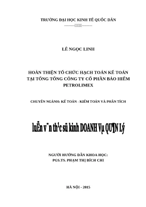 Luận văn thạc sĩ hoàn thiện tổ chức hạch toán kế toán tại tổng tổng công ty cổ phần bảo hiểm petrolimex