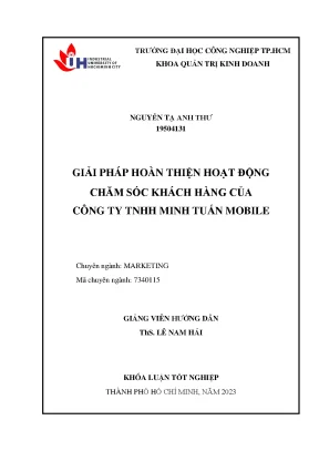 Giải pháp hoàn thiện hoạt động chăm sóc khách hàng của công ty tnhh minh tuấn mobile