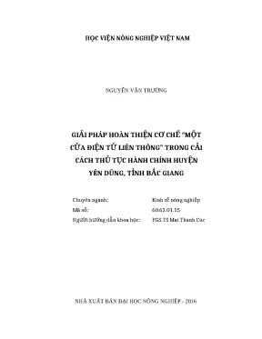 Luận văn thạc sĩ giải pháp hoàn thiện cơ chế một cửa điện tử liên thông trong cải cách thủ tục hành chính huyện yên dũng tỉnh bắc giang