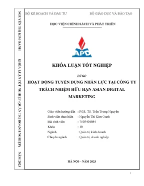 Hoạt động tuyển dụng nhân lực tại công ty trách nhiệm hữu hạn asian digital marketing