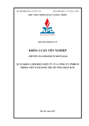 Xuất khẩu linh kiện điện tử của công ty tnhh 5s media việt nam sang thị trường nhật bản