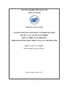 Vận dụng phương pháp đóng vai trong dạy học chủ đề con người và sức khỏe môn tự nhiên và xã hội lớp 1 theo định hướng phát triển năng lực học sinh
