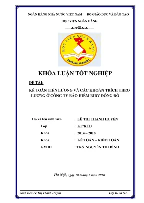 Kế toán tiền lương và các khoản trích theo lương ở công ty bảo hiểm bidv đông đô khoá luận tốt nghiệp