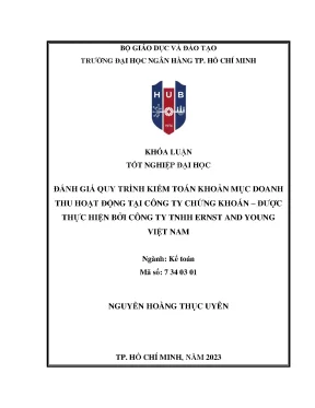 Đánh giá quy trình kiểm toán khoản mục doanh thu hoạt động tại công ty chứng khoán được thực hiện bởi công ty tnhh ernst and young việt nam