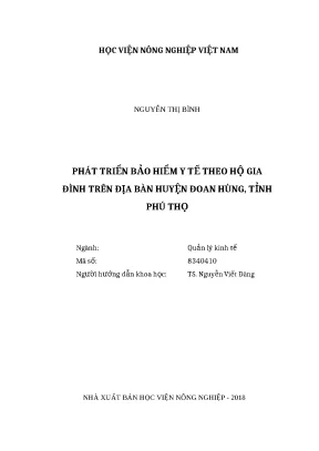 Luận văn thạc sĩ phát triển bảo hiểm y tế theo hộ gia đình trên địa bàn huyện đoan hùng tỉnh phú thọ