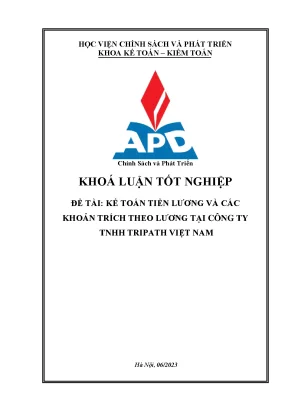 Kế toán tiền lương và các khoản trích theo lương tại công ty tnhh tripath việt nam