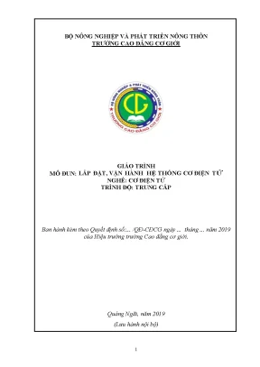 Giáo trình lắp đặt vận hành hệ thống cơ điện tử nghề cơ điện tử trung cấp
