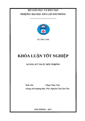 Luận văn hpu thiết kế hệ thống xử lý nước thải sinh hoạt cho khu chung cư định mức sử dụng nước là 100m3 ngàyđêm