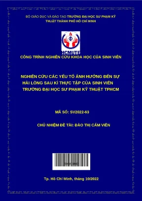 Luận văn thạc sĩ nghiên cứu các yếu tố ảnh hưởng đến sự hài lòng sau kì thực tập của sinh viên trường đại học sư phạm kỹ thuật tphcm