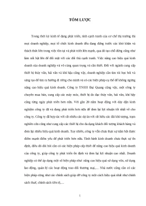 Luận văn tmu nâng cao hiệu quả kinh doanh của công ty tnhh đại uang