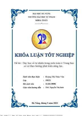 Dạy học số tự nhiên trong môn toán ở trung học cơ sở theo hướng phát triển năng lực