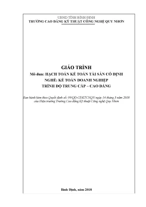 Giáo trình hạch toán kế toán tài sản cố định nghề kế toán doanh nghiệp trình độ trung cấpcao đẳng