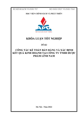Kế toán bán hàng và xác định kết quả kinh doanh tại công ty tnhh dược phẩm lĩnh nam
