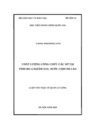 Luận văn thạc sĩ chất lượng công chức các sở tại tỉnh bo li khăm xay nước cộng hòa dân chủ nhân dân lào