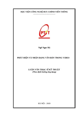 Luận văn phát hiện và nhận dạng văn bản trong video