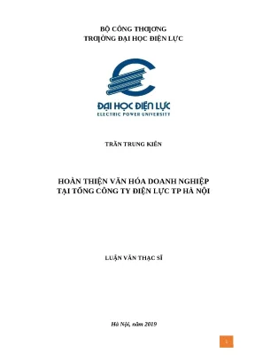 Luận văn thạc sĩ hoàn thiện văn hóa doanh nghiệp tại tổng công ty điện lực tp hà nội