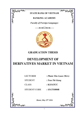 Development of derivatives market in vietnam graduation thesis