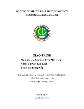 Giáo trình gia công lỗ trên máy tiện nghề cắt gọt kim loại trung cấp