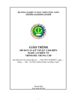 Giáo trình kỹ thuật cảm biến nghề cơ điện tử trung cấp