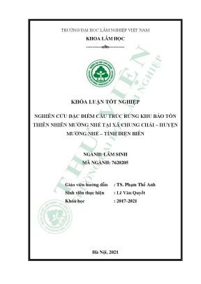 Nghiên cứu đặc điểm cấu trúc rừng khu bảo tồn thiên nhiên mường nhé tại xã chung chải huyện mường nhé tỉnh điện biên