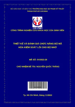 Luận văn thạc sĩ thiết kế và đánh giá chức năng bộ mã hóa kiểm soát lỗi cho bộ nhớ