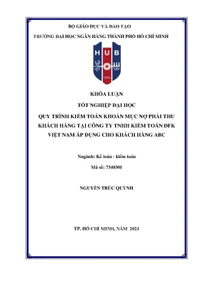 Quy trình kiểm toán khoản mục nợ phải thu khách hàng tại công ty tnhh kiểm toán dfk việt nam áp dụng cho khách hàng abc