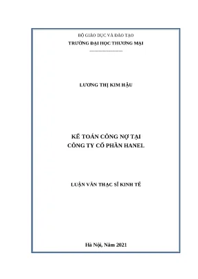 Luận văn thạc sĩ kế toán công nợ tại công ty cổ phần hanel