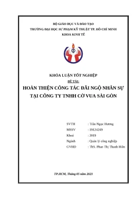 Khóa luận tốt nghiệp hoàn thiện công tác đãi ngộ nhân sự tại công ty tnhh cờ vua sài gòn