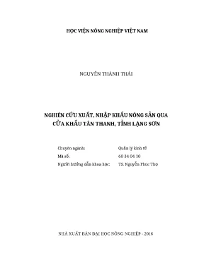 Luận văn thạc sĩ nghiên cứu xuất nhập khẩu nông sản qua cửa khẩu tân thanh tỉnh lạng sơn