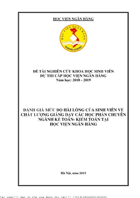 Đánh giá mức độ hài lòng của sinh viên về chất lượng giảng dạy các học phần chuyên ngành kế toán kiểm toán tại học viện ngân hàng