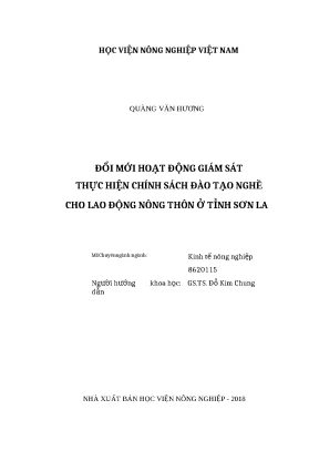 Luận văn thạc sĩ đổi mới hoạt động giám sát thực hiện chính sách đào tạo nghề cho lao động nông thôn ở tỉnh sơn la
