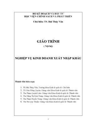 Giáo trình nghiệp vụ kinh doanh xuất nhập khẩu ts bùi thúy vân