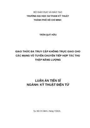 Luận án tiến sĩ giao thức đa truy cập không trực giao cho các mạng vô tuyến chuyển tiếp hợp tác thu thập năng lượng