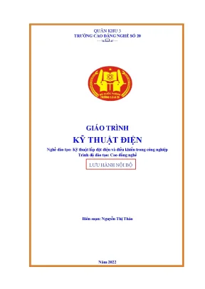 Giáo trình kỹ thuật điện nghề kỹ thuật lắp đặt điện và điều khiển trong công nghiệp cđ