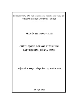 Luận văn chất lượng đội ngũ viên chức tại viện kinh tế xây dựng