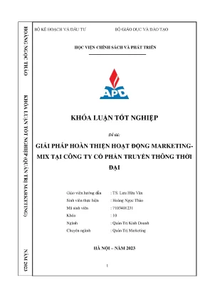 Giải pháp hoàn thiện hoạt động marketing mix tại công ty cổ phần truyền thông thời đại