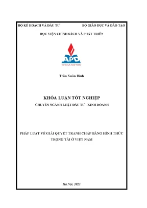 Pháp luật giải quyết tranh chấp thương mại bằng con đường trọng tài ở việt nam