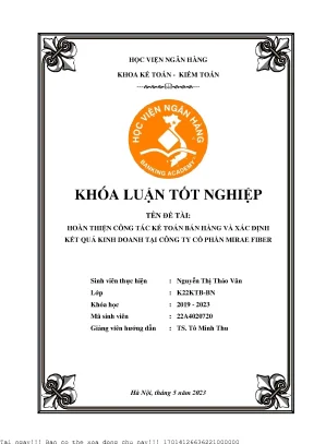 Hoàn thiện công tác kế toán bán hàng và xác định kết quả kinh doanh tại công ty cổ phần mirae fiber