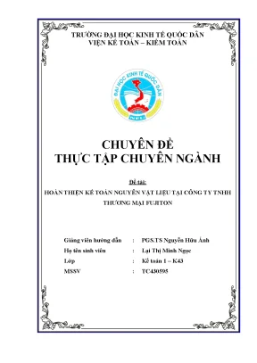 Hoàn thiện kế toán nguyên vật liệu tại công ty tnhh thương mại fujiton