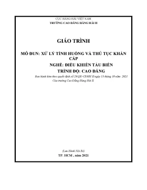 Giáo trình xử lý tình huống và thủ tục khẩn cấp nghề điều khiển tàu biển trình độ cao đẳng