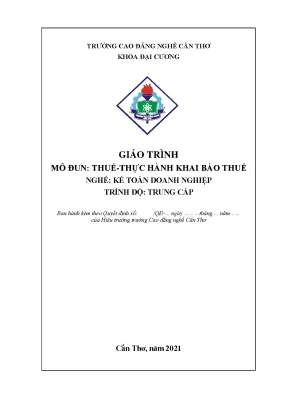 Giáo trình thuế thực hành khai báo thuế nghề kế toán doanh nghiệp trình độ trung cấp