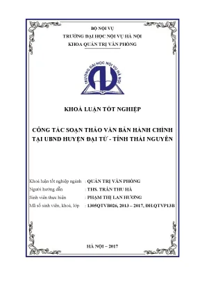 Công tác soạn thảo văn bản hành chính tại ubnd huyện đại từ tỉnh thái nguyên