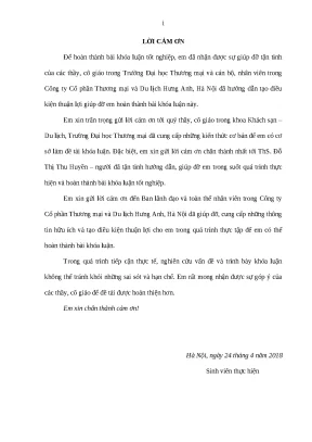 Luận văn tmu hoàn thiện tổ chức đãi ngộ nhân lực tại công ty cổ phần thương mại và du lịch hưng anh hà nội