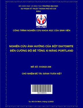 Luận văn thạc sĩ nghiên cứu ảnh hưởng của bột diatomite đến cường độ của bê tông xi măng portland