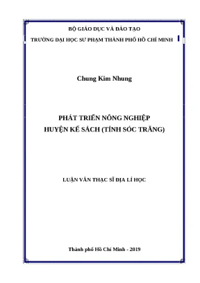 Luận văn thạc sĩ phát triển nông nghiệp huyện kế sách tỉnh sóc trăng