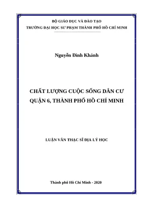 Luận văn thạc sĩ chất lượng cuộc sống dân cư quận 6 thành phố hồ chí minh